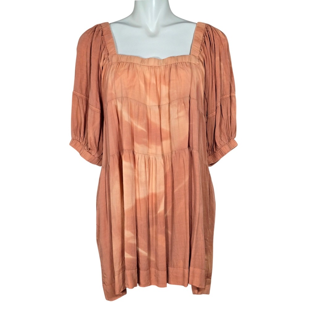 NWT Mustard Seed Women's Terracotta Cloud Dye Tiered Babydoll Dress Small